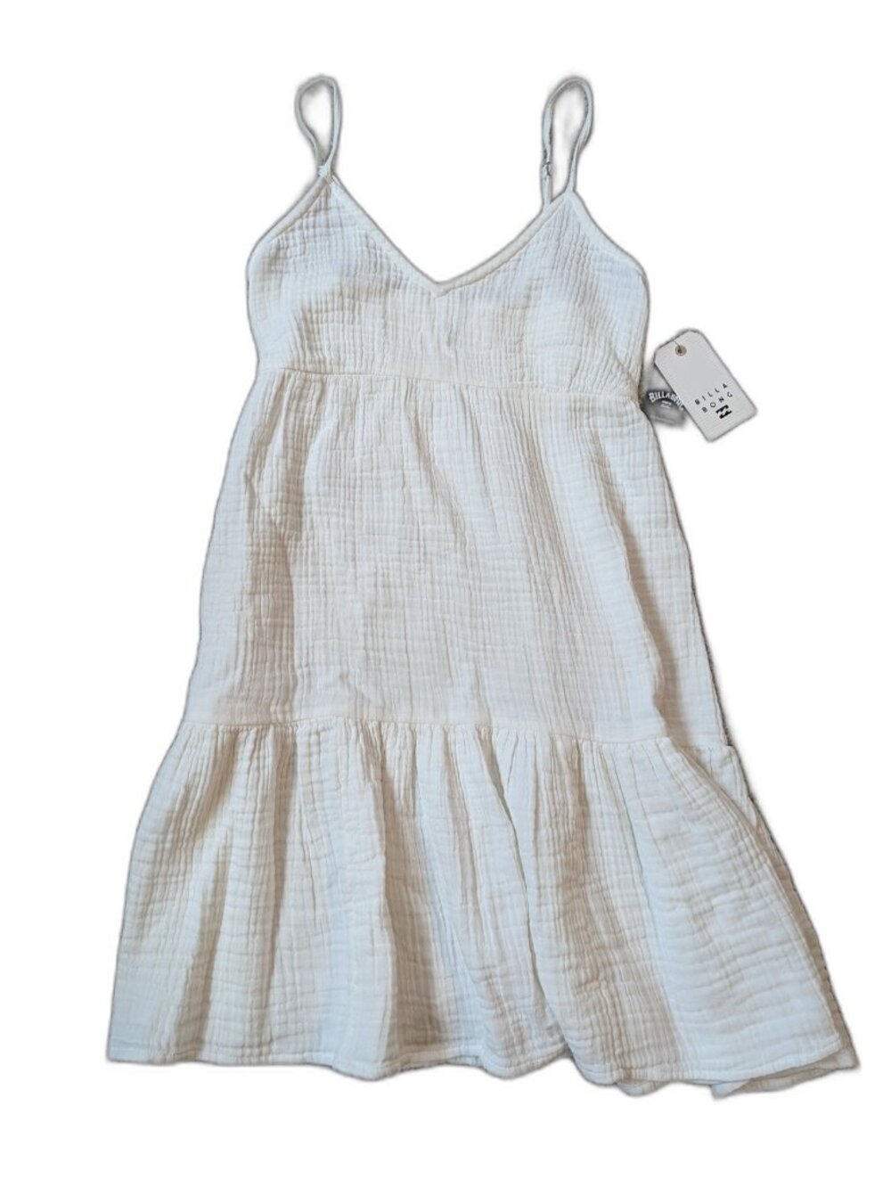 Billabong Wave After Wave 2 Mini Dress Cotton Gauze Salt Crystal White NWT